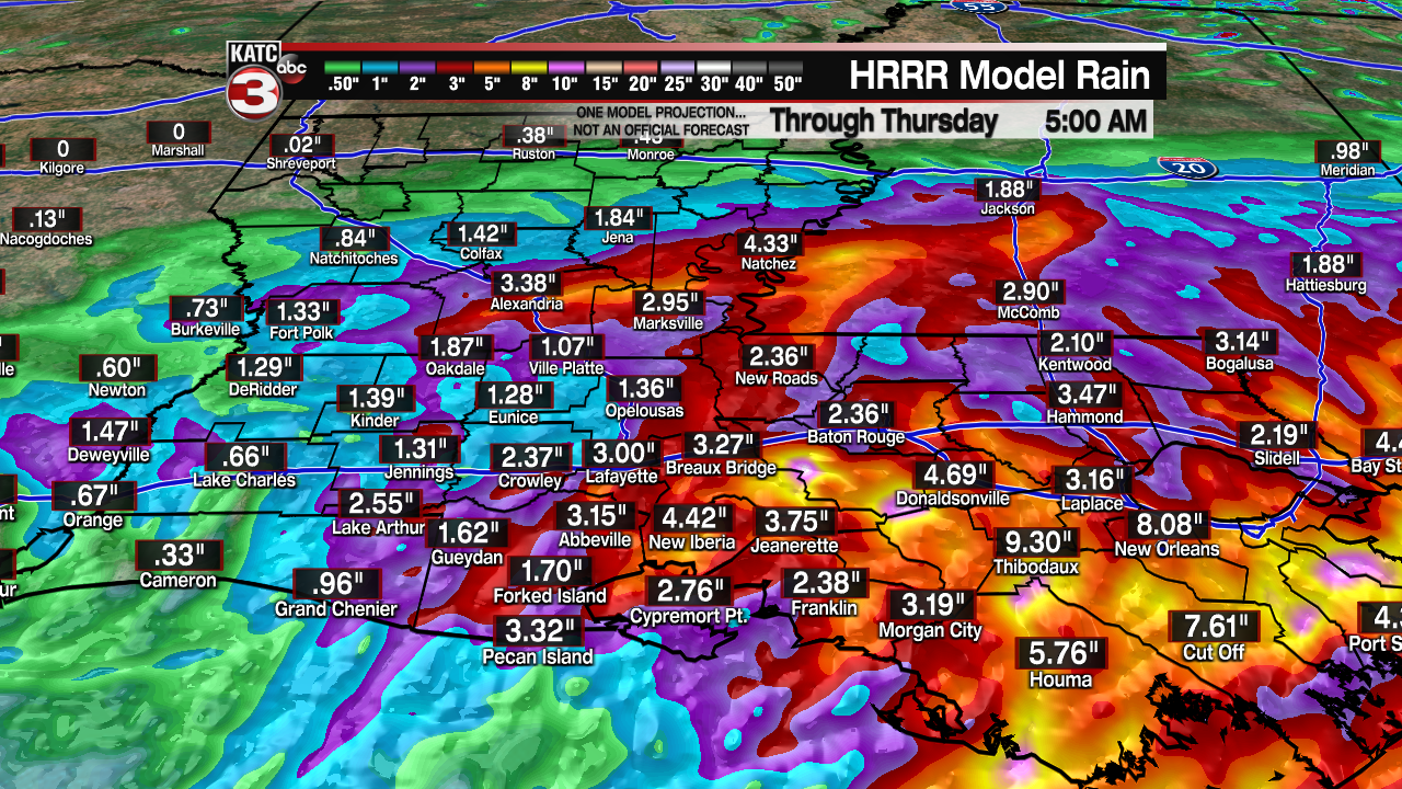 Extended HRRR Accumulation Acadiana.png