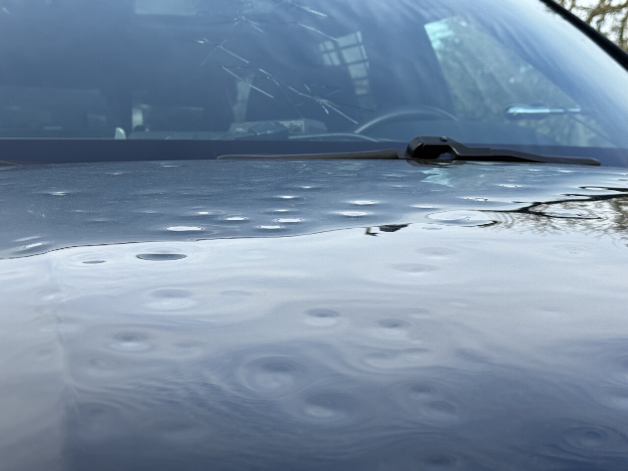 Solon police cruiser damaged