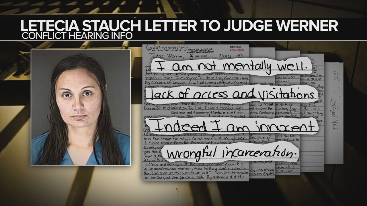Letecia Stauch's letter to judge unsealed