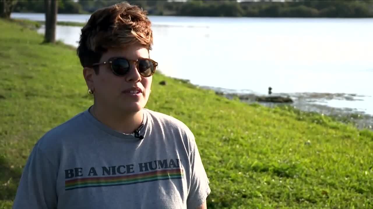 Alyssa Suarez, who was picking up trash in the park, said its usually quiet. March 12, 2024