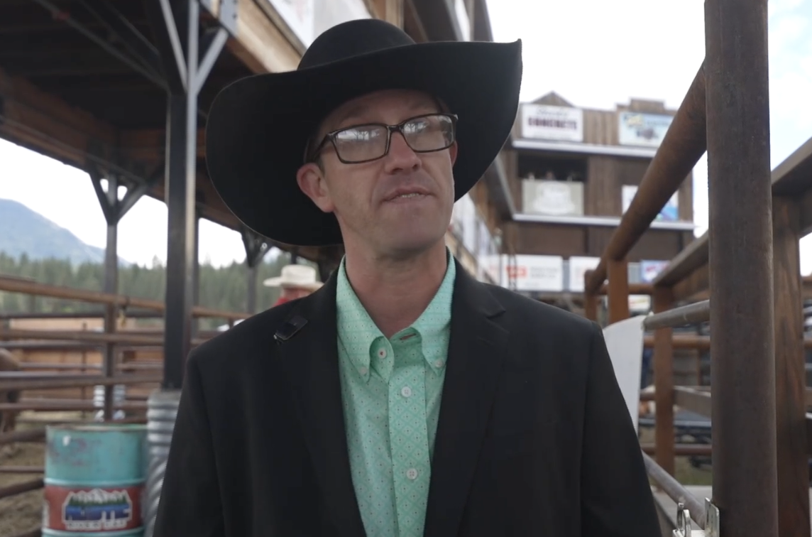 Curt Rasmussen, the rodeo announcer