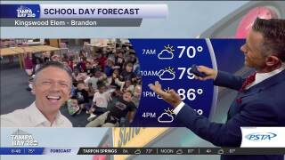 Meteorologist Greg Dee visits Kingswood Elementary School in Brandon