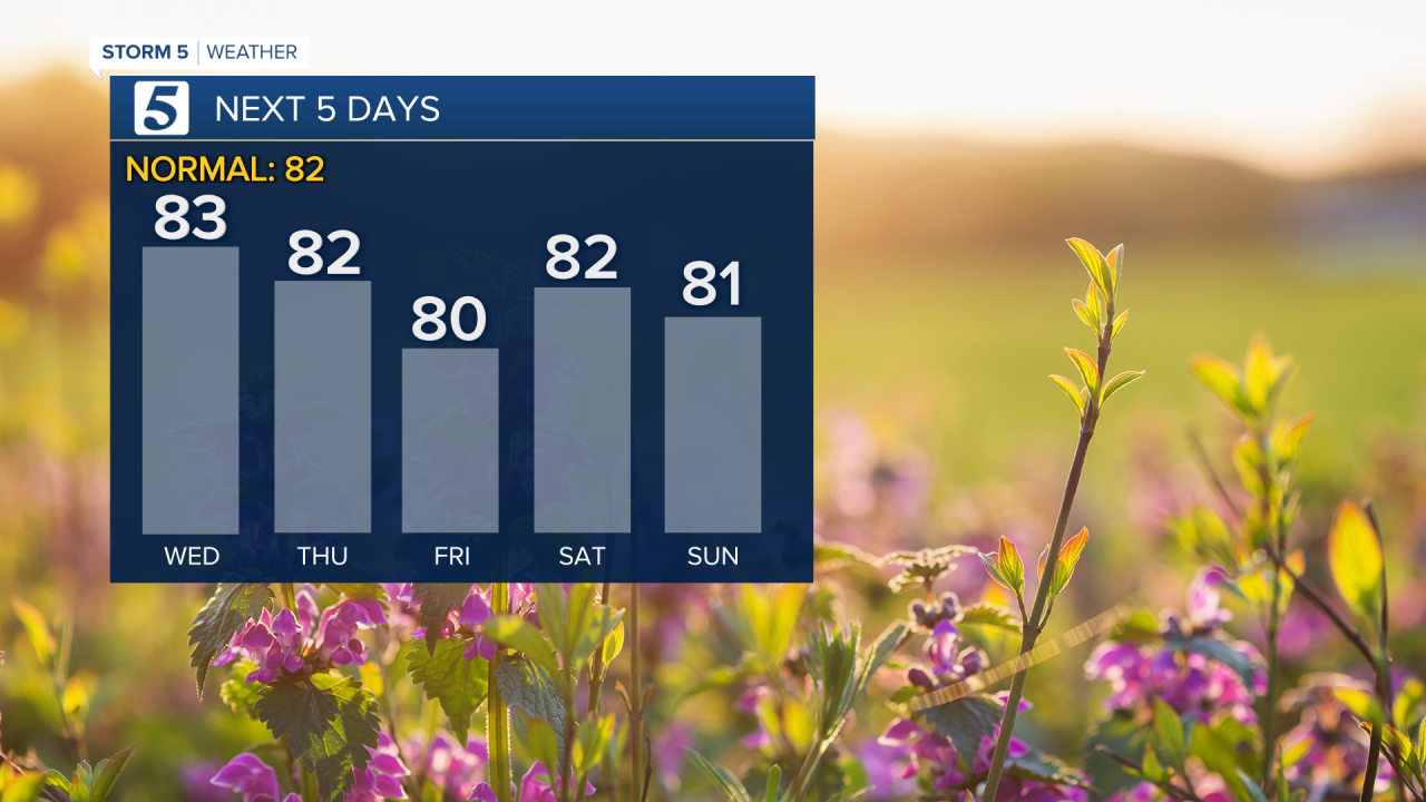 Warm, few hit or miss showers/storms this weekend