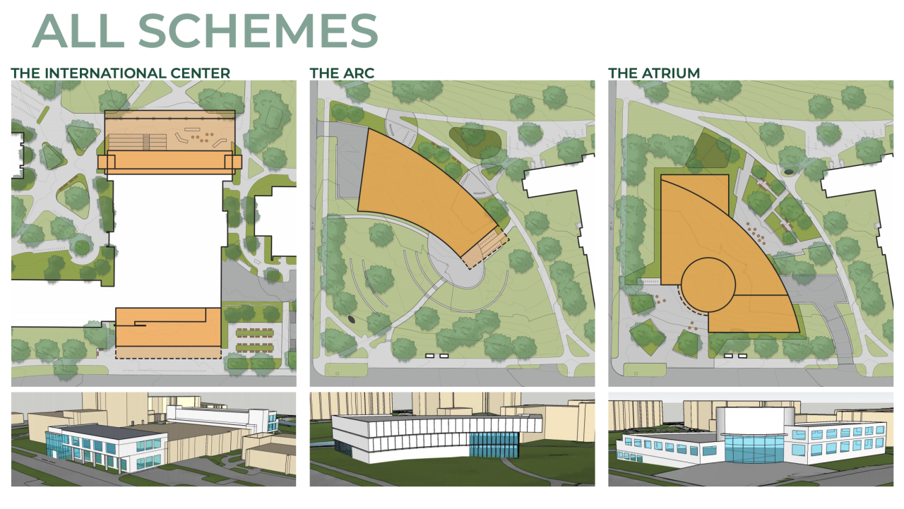 Potential building renderings for MSU Multicultural Center by Moody Nolan and Hamilton Anderson Associates