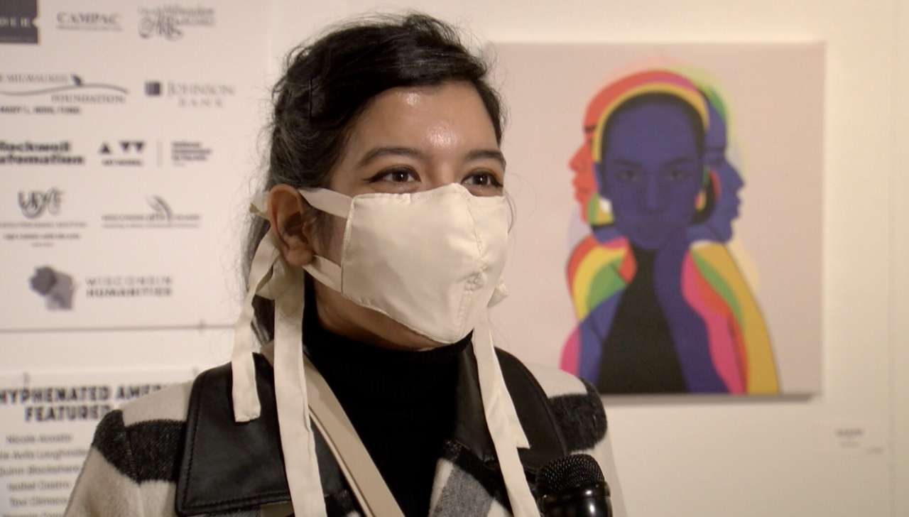 Whitney Salgado in front of "Hijas de Both"