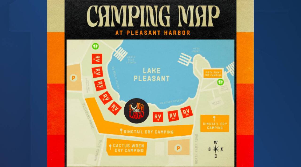 Camping map for the 'Luna Del Lago Festival.'