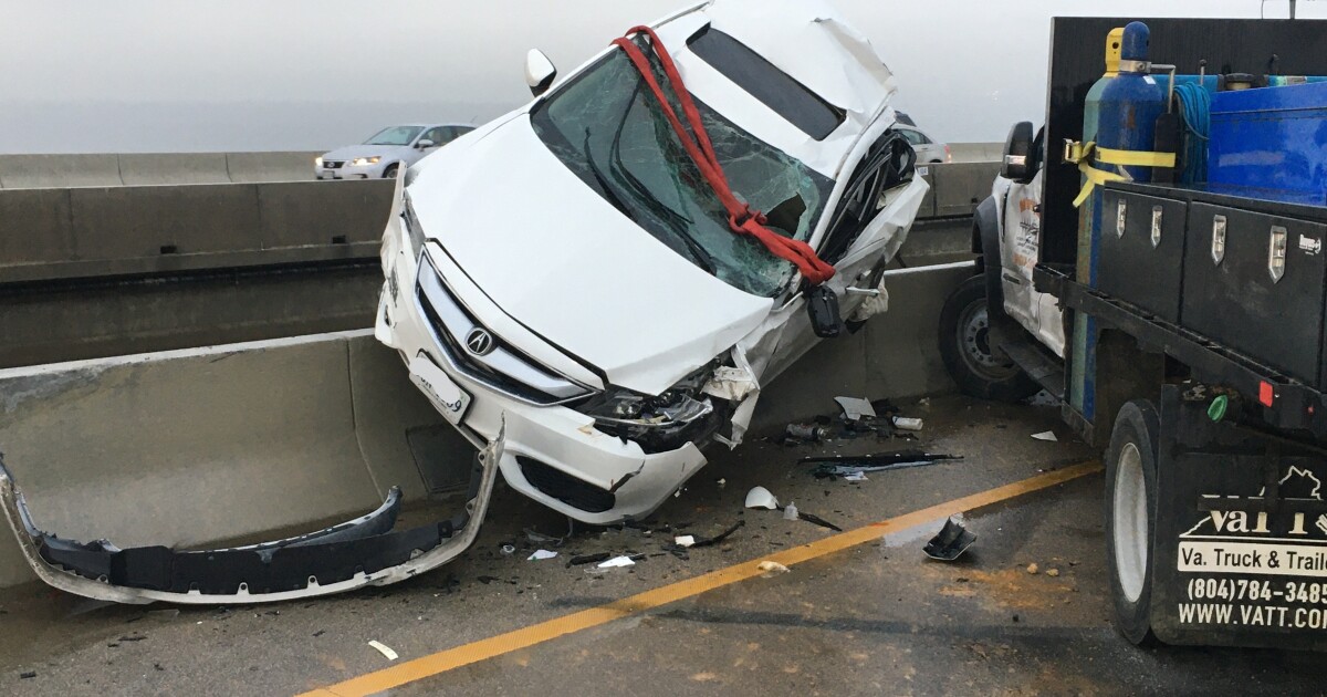 2 people hospitalized after 3vehicle crash on MonitorMerrimac