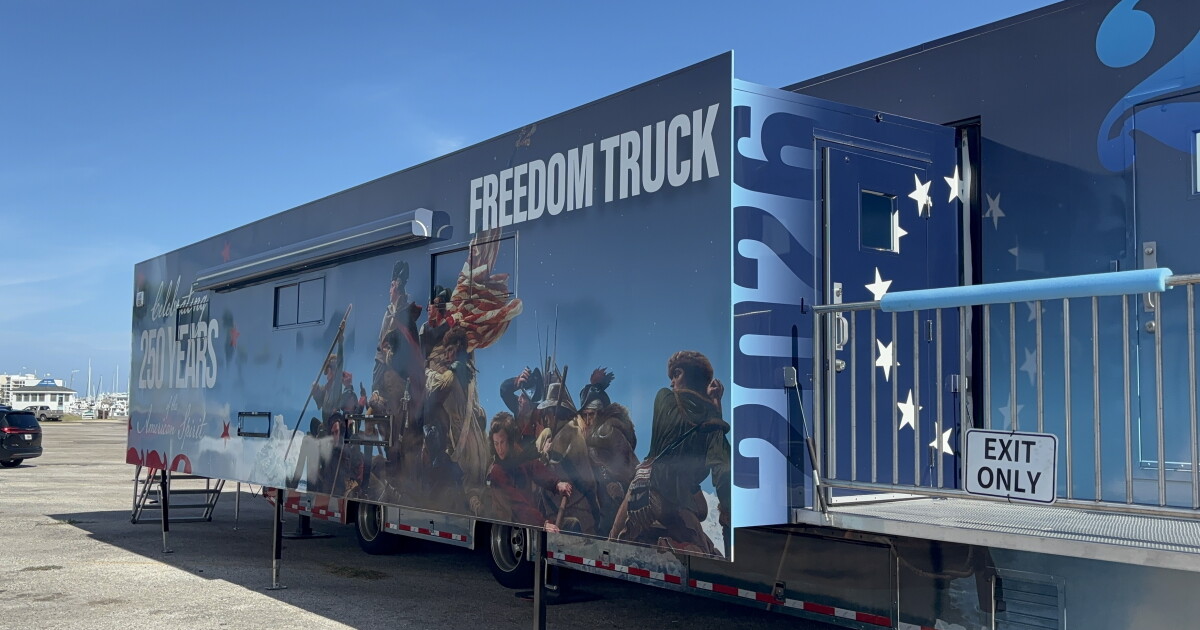 Freedom Truck mobile museum visits Port Aransas, drawing Canadian visitors for America's 250th birthday