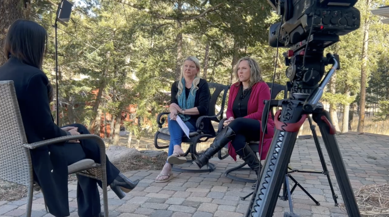 Denver7's Veronica Acosta speaks with Cindy Mazeika, president of the Evergreen High School PTSA, and Audrey Tucker, vice president of the PTSA, on Feb. 5, 2026, several months after a shooting at Evergreen High School.