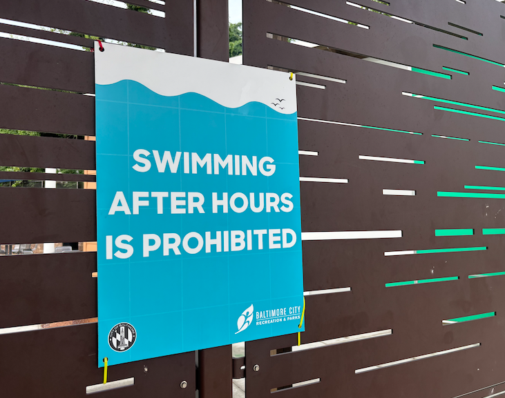 No swimming after hours Walter P. Carter pool