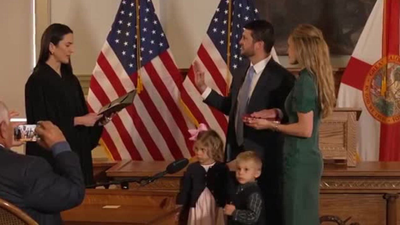 James Uthmeier is sworn in as Florida's new attorney general during a ceremony held in Tallahassee on Feb. 17, 2025.