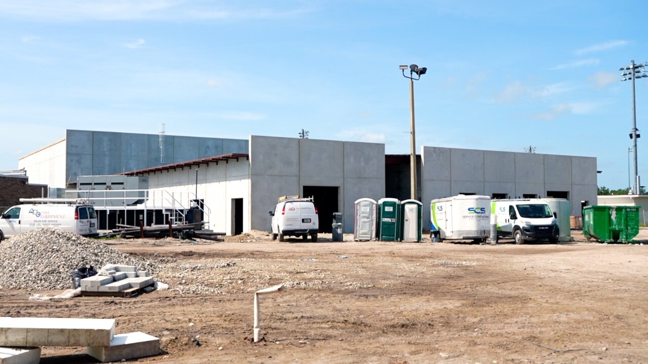 Exterior of Riverdale High Schools new, playoff-ready 1,600 seat gym.