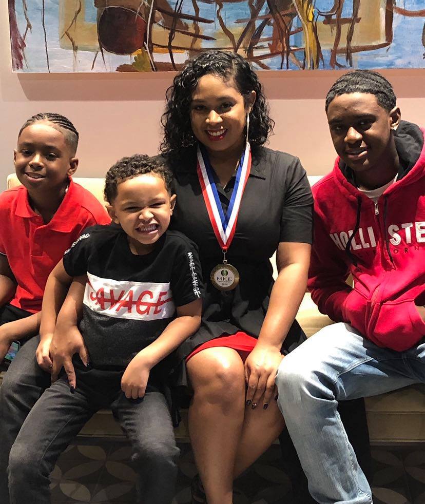 Trina with her kids