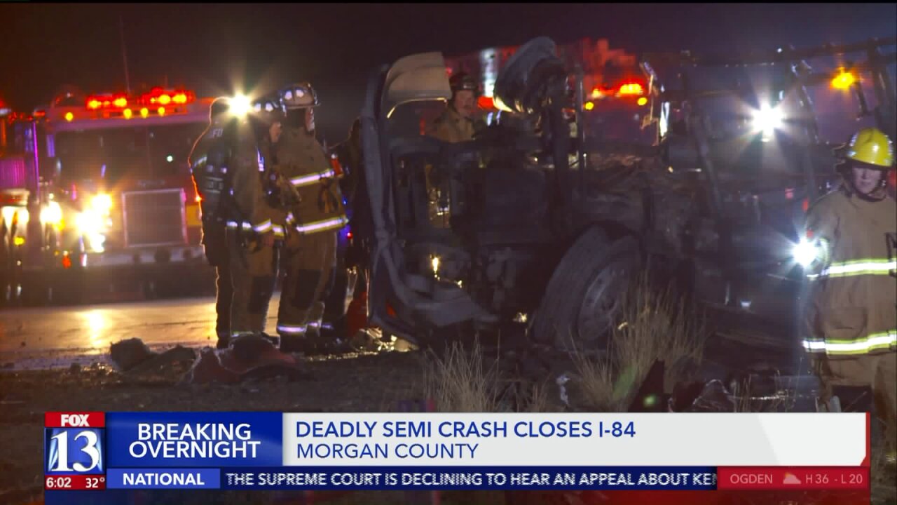 Man killed in semi crash on I-84