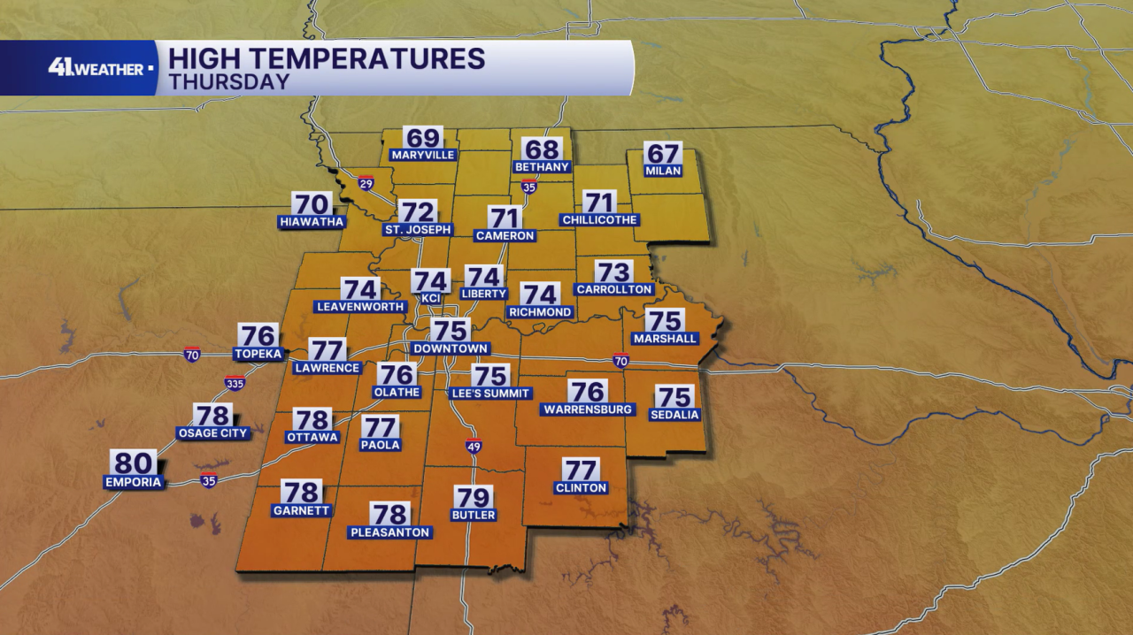 Thursday High Temperatures
