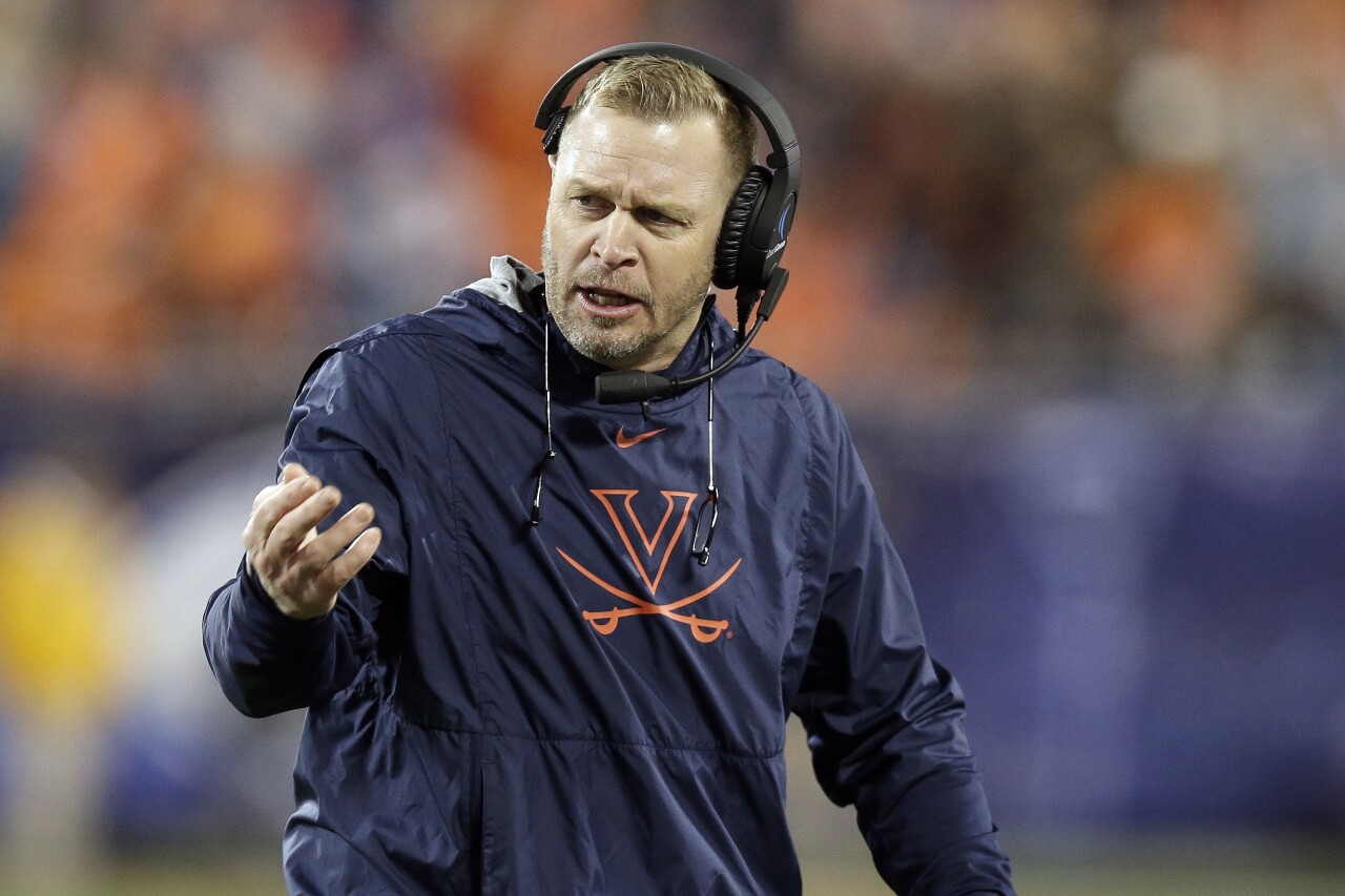 Virginia Cavaliers head coach Bronco Mendenhall during 2019 ACC Championship