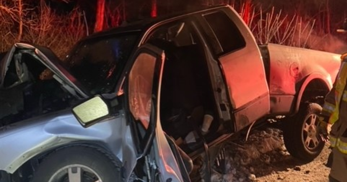1 injured after car hits concrete barrier in Cass County