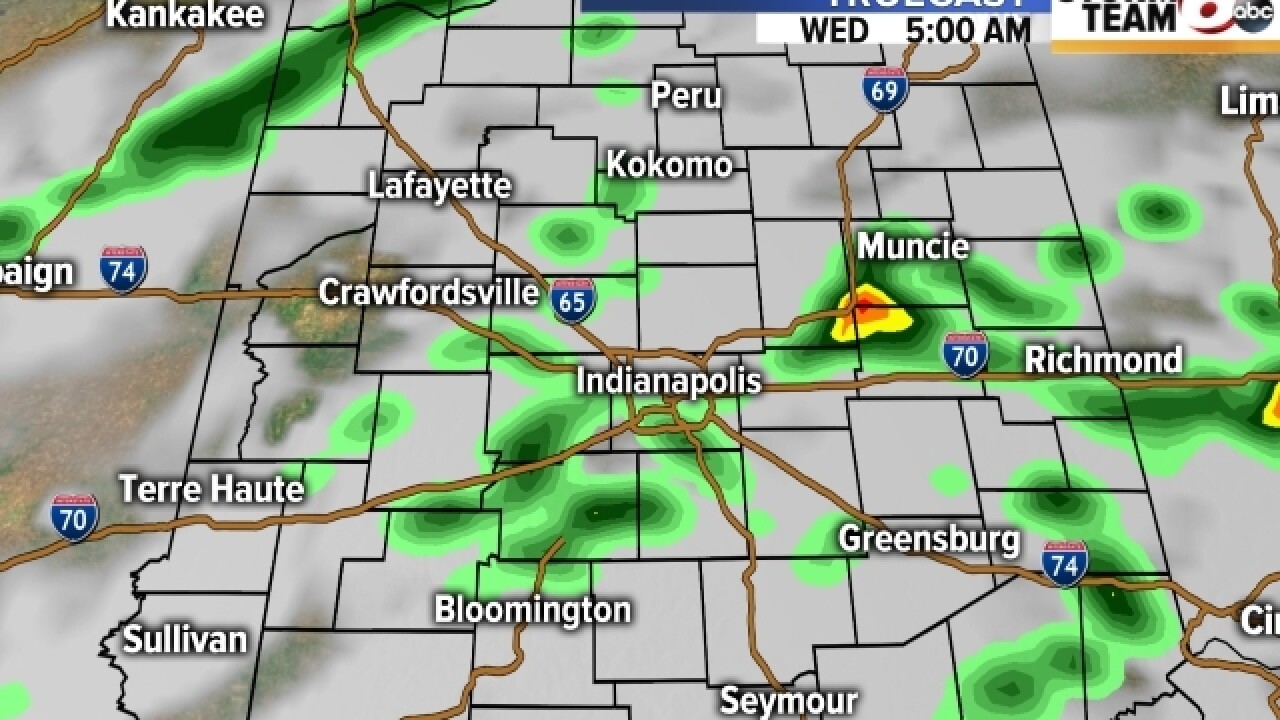 TIMELINE: T'storms possible throughout Tuesday