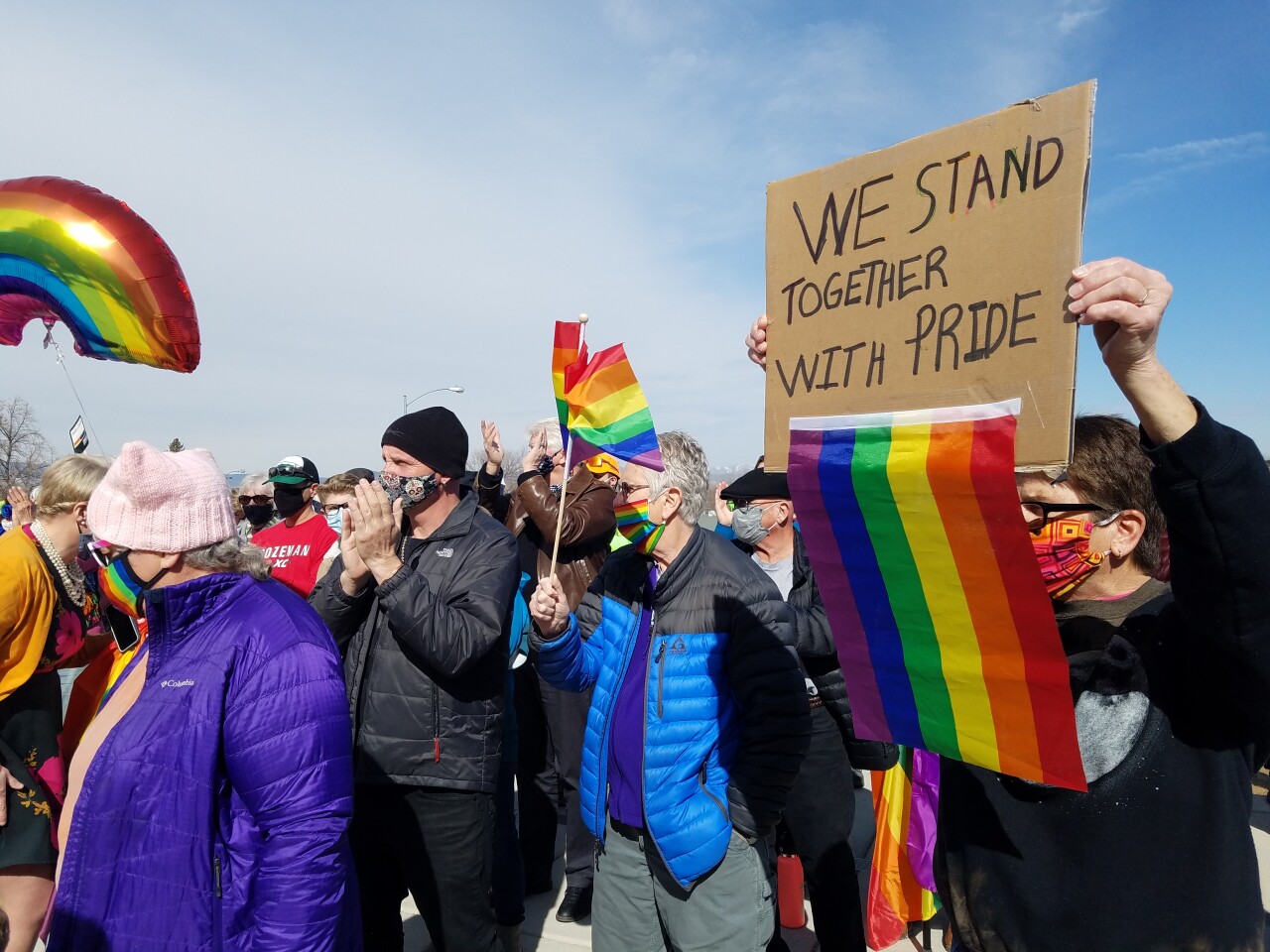 LGBTQ+ community and supporters pack State Capitol steps to oppose legislation