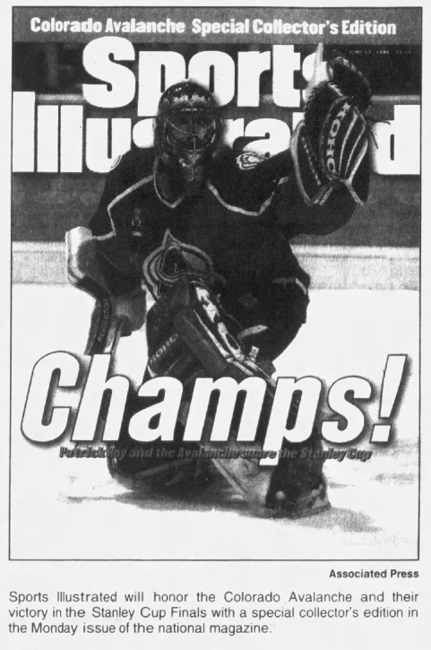 Sports Illustrated Colorado Avs 1996 Stanley Cup win