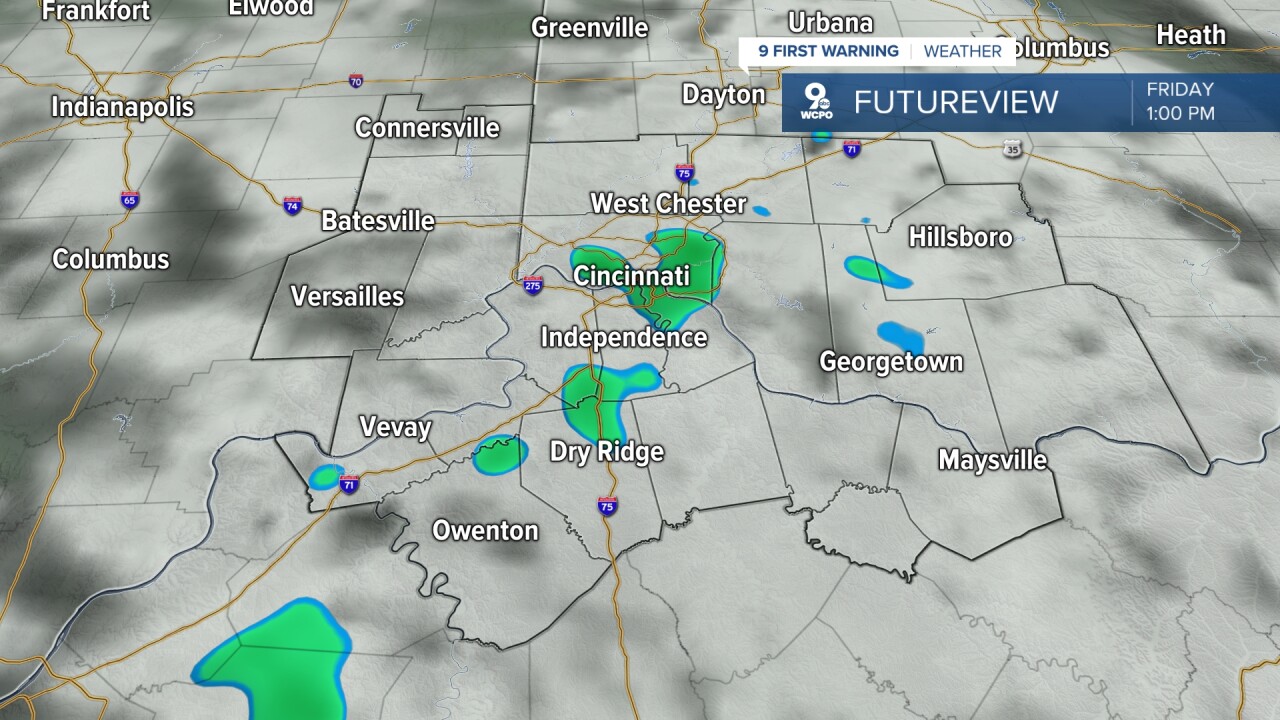 Isolated showers Friday afternoon