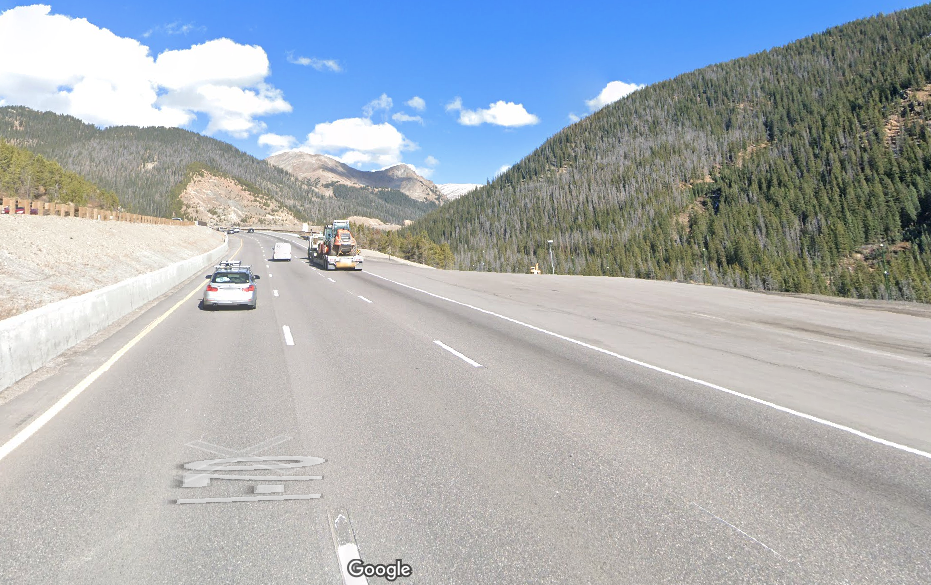 Summit County crash, pickup off I-70_Google Maps