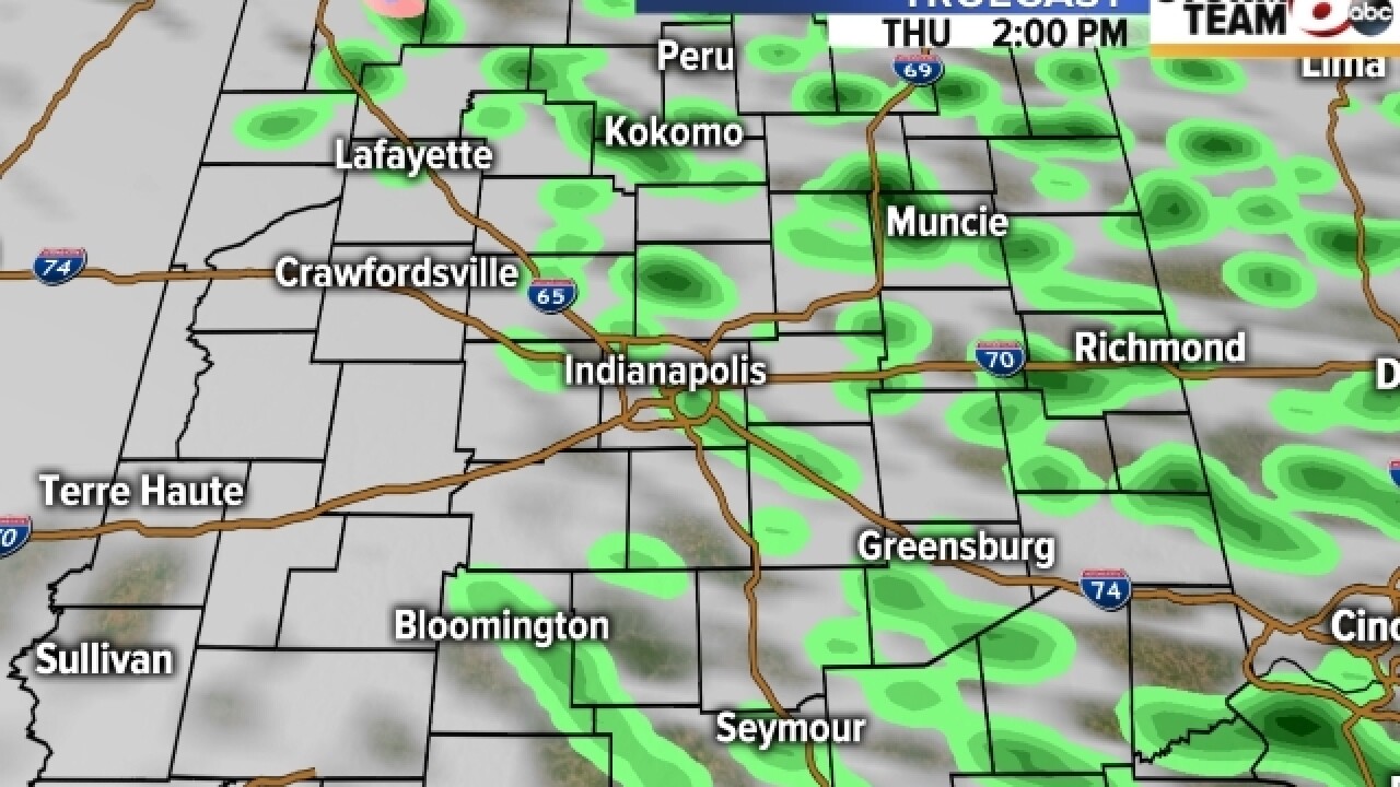 TIMELINE: Scattered showers all day Thursday