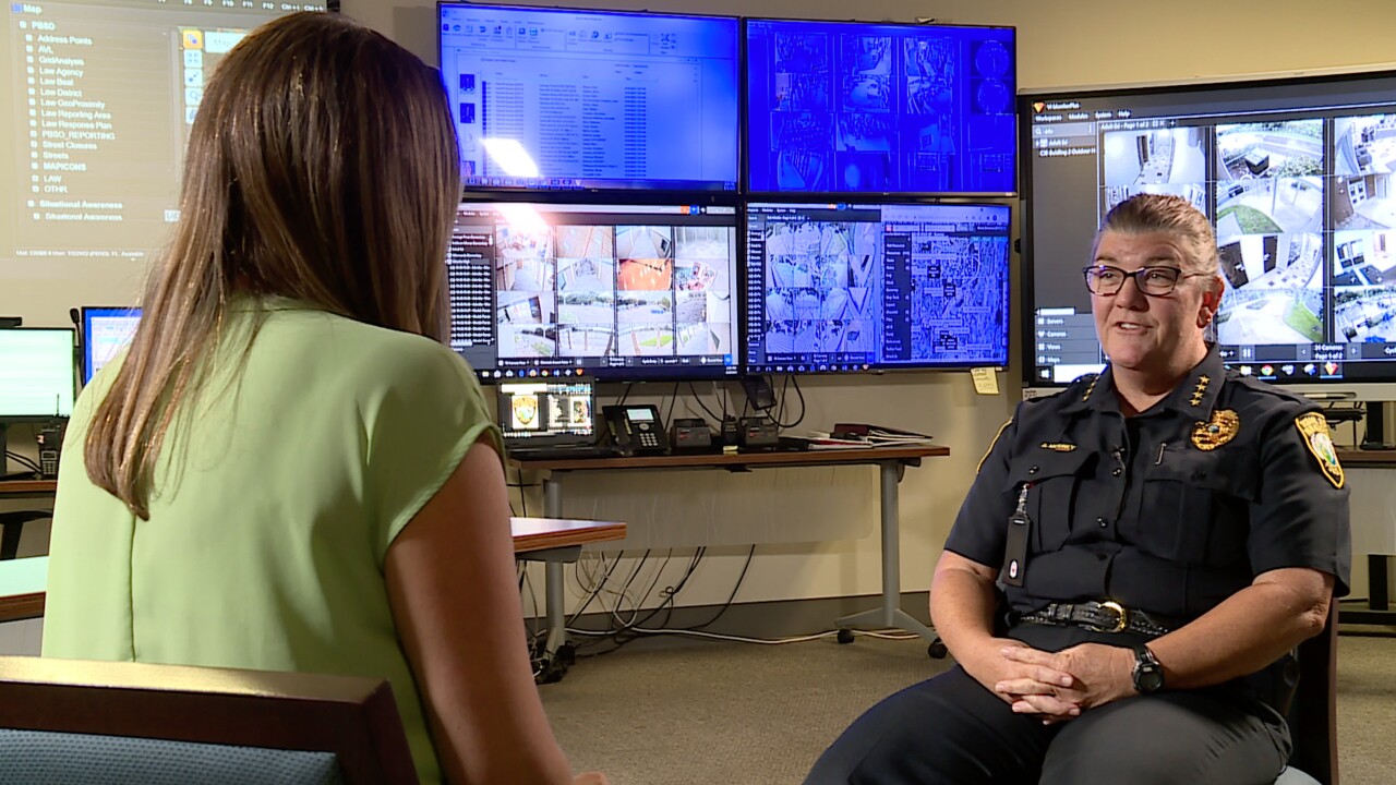 Palm Beach County School District Police Chief Sarah Mooney speaks to WPTV on June 9, 2022 (1).jpg