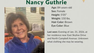  A missing person alert for Nancy Guthrie.