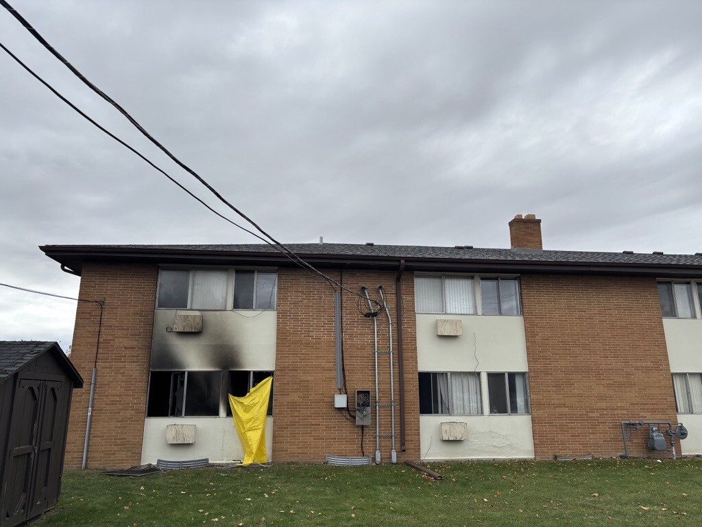 Aftermath of a fire at an apartment building on the 4600 block of South 1st Street