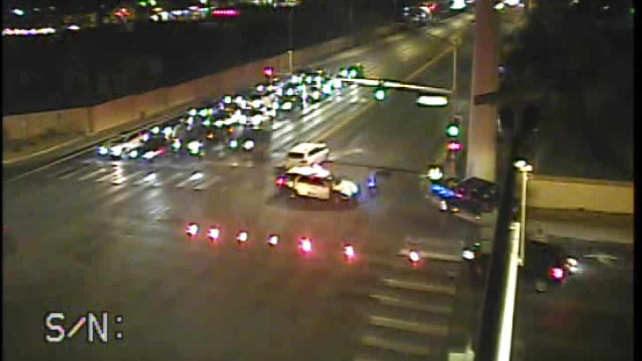 RTC: Westbound lanes closed following crash on Cheyenne Ave. at Rampart Blvd.