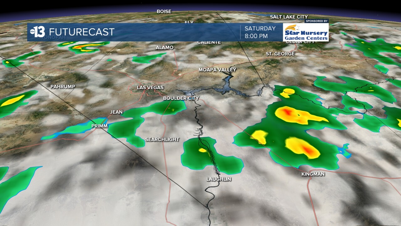 Saturday evening brings a 20% rain chance to Las Vegas