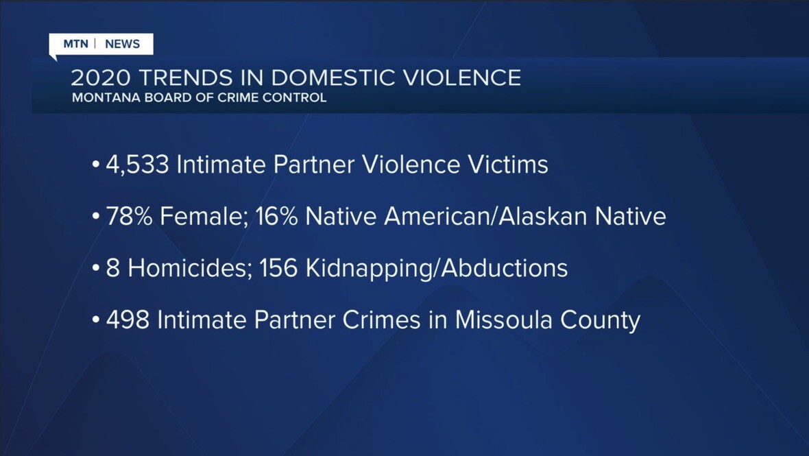 Montana Board of Crime Control 2020 domestic violence stats