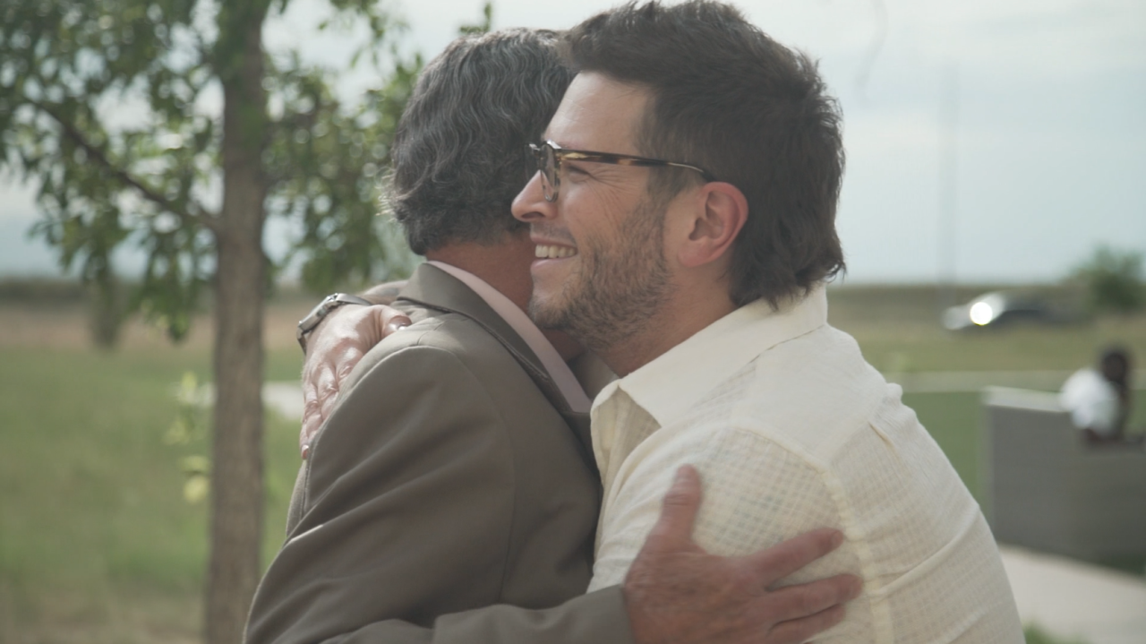 Dave Heal shares hug with Ed Silberman