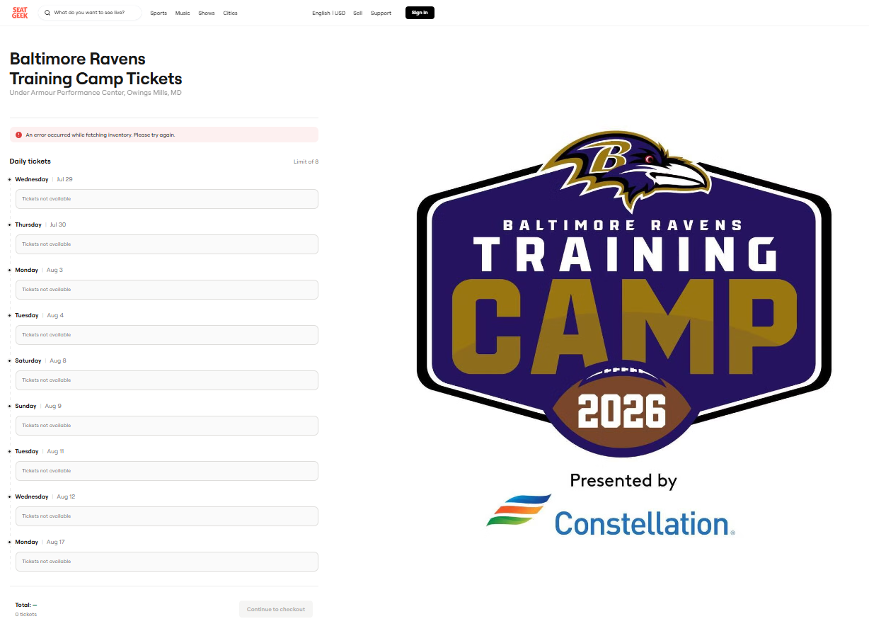 Ravens Training Camp