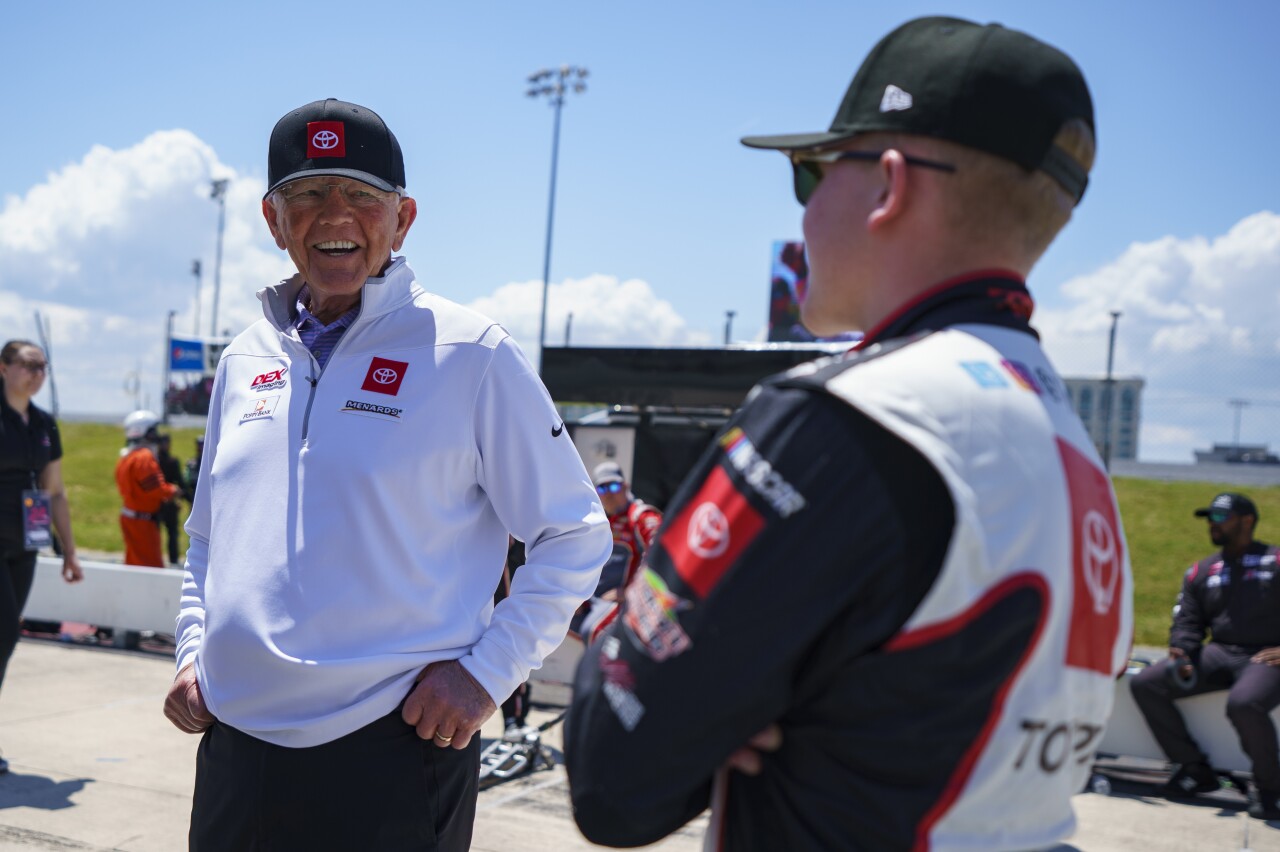 Ty Gibbs with grandfather, Joe Gibbs
