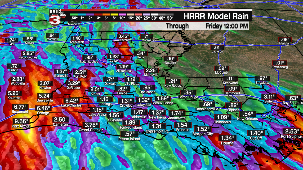 Extended HRRR Accumulation Acadiana.png