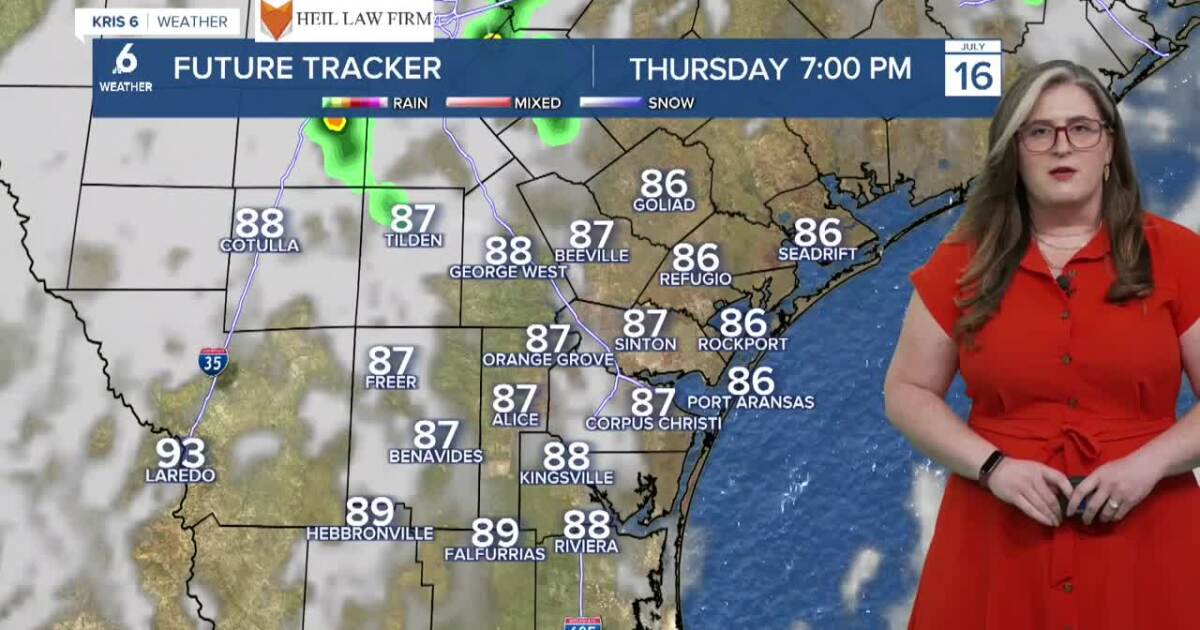 THURSDAY: Mostly cloudy skies with 'filtered' sunshine across the Coastal Bend