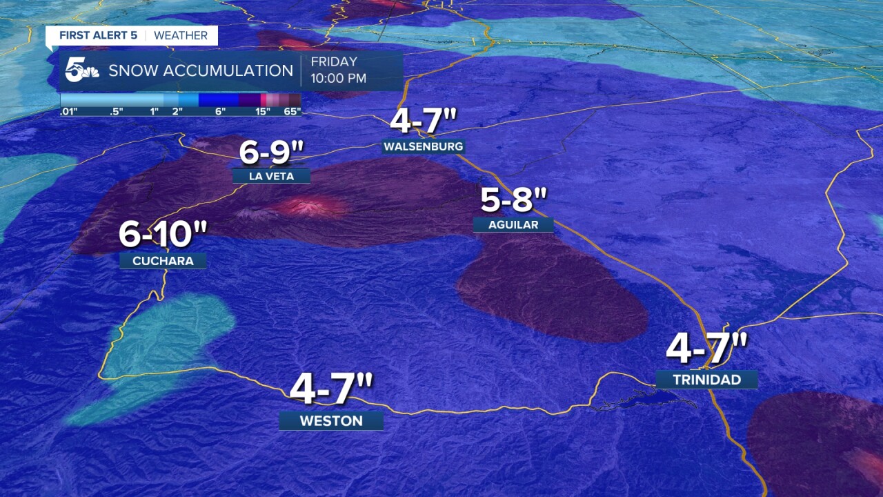 Southern I-25 Snow Totals