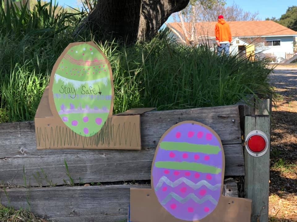 Giant Easter Eggs Pop Up Outside Local Homes For Socially Distant Egg Hunt