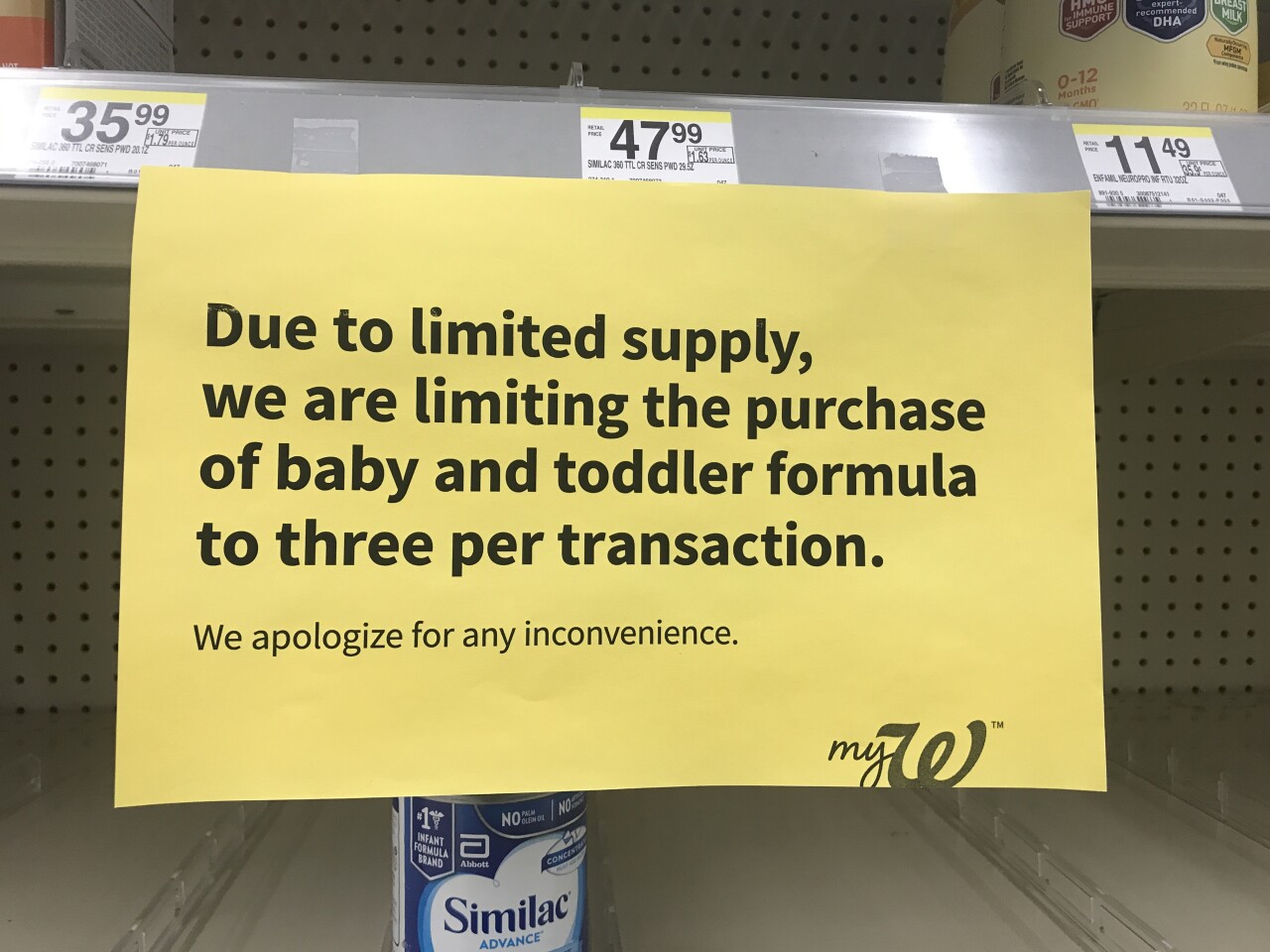 Message posted at a Walgreens in Waukesha