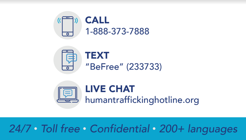 U.S. National Human Trafficking hotline, operated by Polaris