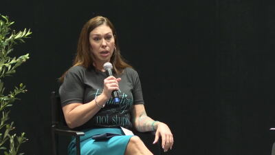 Haley Robson speaking in Norfolk