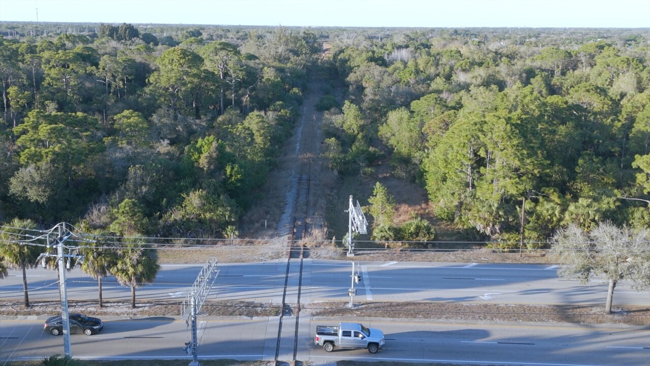 A stretch of the unused railroad in Estero.