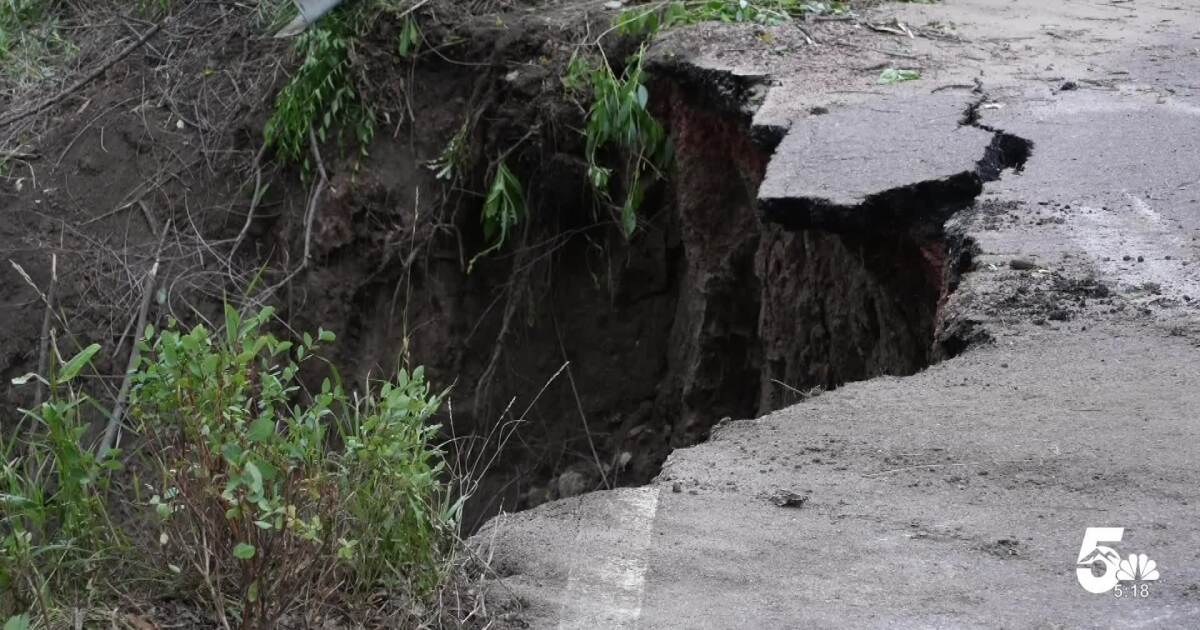 Heavy rain causes road damage, closures on Colorado Springs' west side after dry summer