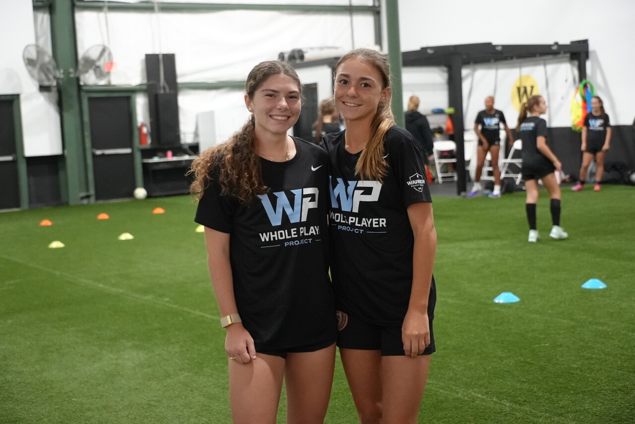 Bella Ottone and Caroline Wintz at a training session