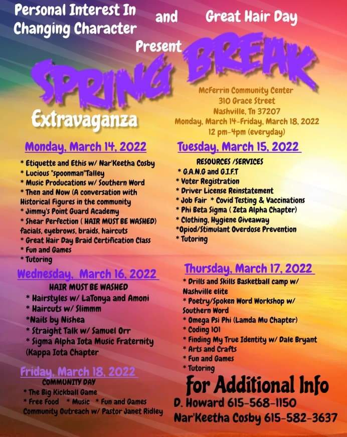 Spring Break programming