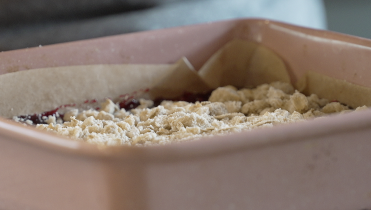 Himes making baked goods