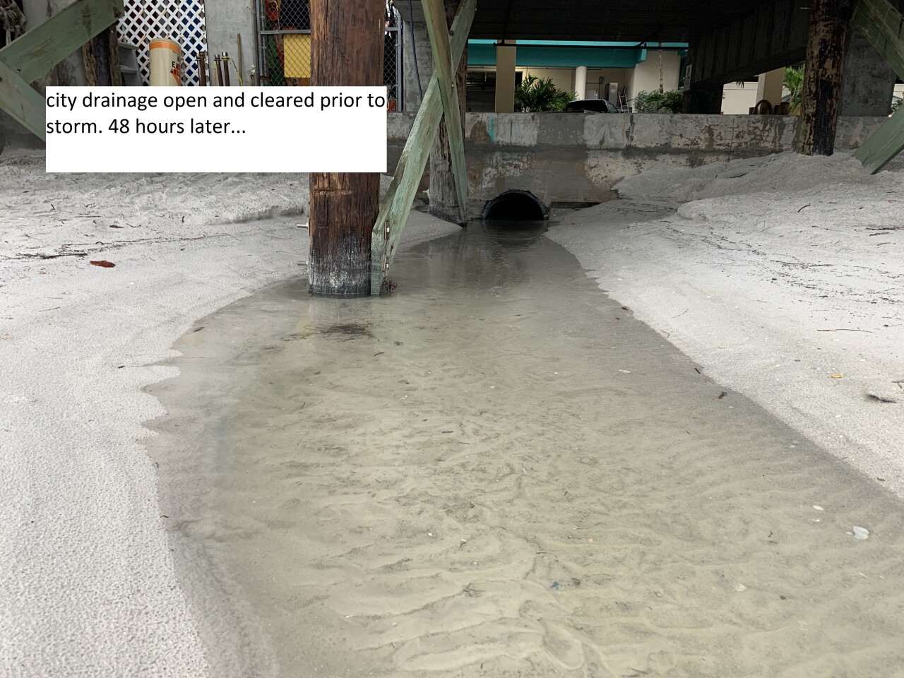 Storm drain at John's Pass on June 5th. Photo taken by Dylan Hubbard of Hubbard's Marina.