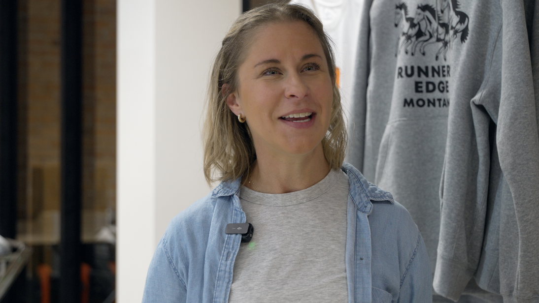 Meg Brooker, the co-owner of Runner's Edge